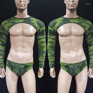 Stage Wear Nightclub Bar Male Gogo Dancer Performance Camouflage Sexy Suit Pole Dance Hip Hop Costumes Rave Outfits DWY7305