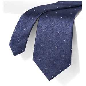 Neckband Jacquard Navy Blue Tie för män Brand Designer 8cm Bröllop Business Luxury Dress Silk Polyester Male Slips med presentförpackning J230227