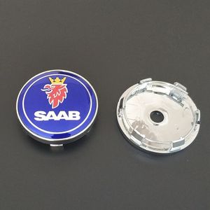 100 PCS /LOT 60mm SAAB 블루 블랙 카본 자동차 휠 허브 센터 캡 용 자동차 휠 캡 액세서리 SAAB 합금 휠 센터 허브 캡 93 9-3 95 9-5 900 9000