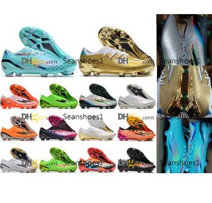 Presentväska Mens Soccer Boots X Speedportal.1 FG MENS FOTBALL CLEATS Outdoor Leather Trainers Gold White Green Black Orange Pink Red World Cup Soccer Shoes Size US 6.5-11