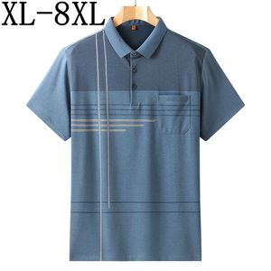 Herrpolos 8xl 7xl 6xl Summer Classic Fashion Men Polo Shirt With Pocket Kort ärm Mens Polos Top Quality Casual Shirts For Men 230228