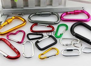 Outdoor Gadgets 7 color #4#5 B/D-Ring Carabiner Ring Keyrings Key Chain Camp Snap Clip Hook Keychains Hiking Aluminum Metal Stainless Steel Hiking Camping T230228