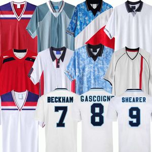 Retro Englands Soccer Jerseys 1982 1990 1994 95 96 97 Shearer ROONEY 1998 Men Kids Gerrard Scholes Owen 2001 02 08 Heskey Gascoigne vintage Long sleeve