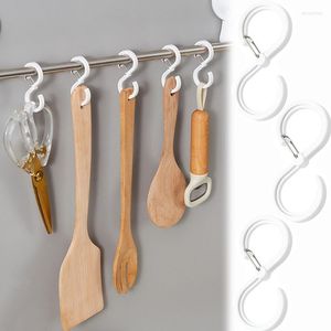 Haken 10 Stück S-förmiger Haken mit Schnalle, tragbar, multifunktional, für Küche und Zuhause, langlebiger Organizer, S, winddichter Verschluss, Kunststoffaufhänger