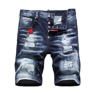 Tr Apstar DSQ Cool Guy Short Męskie dżinsy Hip Hop Rock Moto Zakaz dżinsów DSQ Summer Blue Dżinsy krótkie 1119