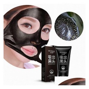 Andra hudvårdsverktyg Bioaqua 60g Deep Cleansing Purifying Peel Blackhead Black Mud Acne Face Mask Sug Nose Drop Delivery Health Dhkwi