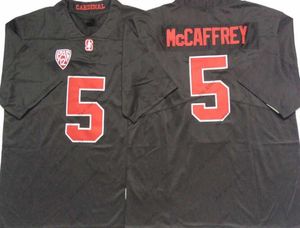 NEUE Fußballtrikots Fußballtrikots NCAA Vintag College 5 Christian McCaffrey Blackout Fußballtrikots Günstige Blau 100% Stickerei genähte Fußballtrikots