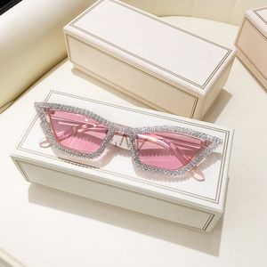 Trend kedi gözü elmas tasarımcı güneş gözlüğü moda gözlükler çerçeve açık parti kristal güneş gözlükleri kadınlar için kız çok renkli sg603