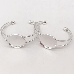 Pulseira de 2 PCs Pulseira em branco da moldura para mulheres FIT 1 polegada Redonda Cabochon Acessórios de jóias ajustáveis