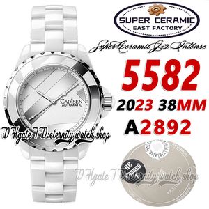 EAST bv5582 Unisex Mens Womens Watch 38mm A2892 Automatic Super Ceramic Case White Abstract pattern Dial Ceramic Bracelet Super Edition eternity Fashion Watches