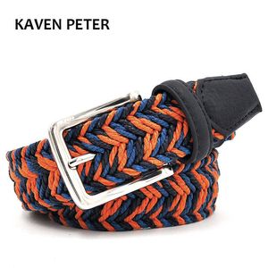 Belts Men Cummerbunds Cotton Canvas Web Metal Buckle Belt No Elastic Orange Navy And Blue Wax Rope Mixed Male Belts Canvas 150 CM Z0228