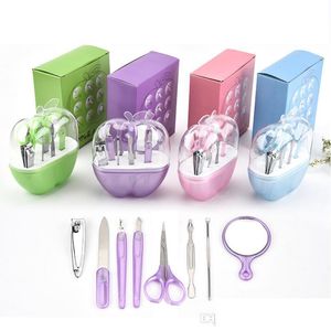 Nail Art Kits 8Pcs New Manicure Set Care Tools With Mini Finger Cutter Sanding Files Buffer Block Pedicure Drop Delivery Health Beaut Dhgef