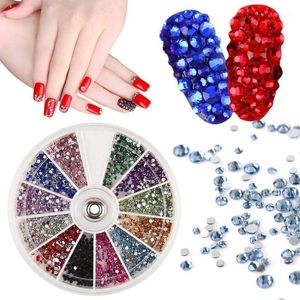 False Nails 12 Colors Small Sizes Diamond Box Nail Mobile Phone Decoration Crystal Glass Rhinestone CIN6 899