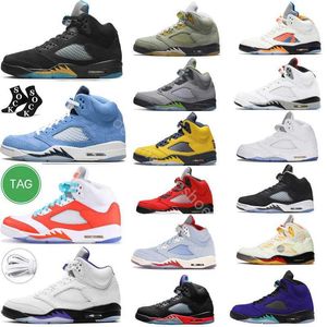 2024 Casual Fire Red Jumpman 5 5s Homens Sapatos de Basquete Sail Pinksicle Verde Travis Bean Páscoa Bluebird Racer Blue Off Noir Mars para seus homens