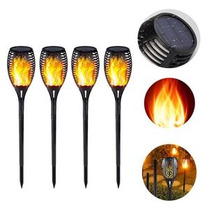 LAWN LAMPS 2st LED Solar Flame Lights Outdoor IP65 Vattentät trädgårdsljus Flimrande facklampor för innergård