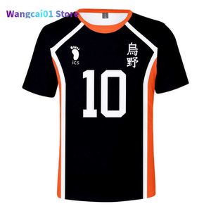 Men's T-Shirts Summer New Hinata Shoyo Shadow Mountain Tobio T-shirt Cosplay Costume Karasuno Club Volyball Adult Men Kids Top 2021 Anime 0228H23