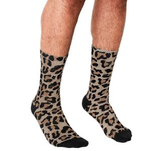 Calzini da uomo 2021 Calzini da uomo harajuku ghepardo stampa leopardata Calzini stampati tendenza Happy hip hop Novità Skateboard Crew Casual Crazy Socks Z0227