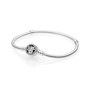 Poetic Blooms Clasp Charm Bracelet for Pandora 925 Sterling Silver Hand Chain Designerジュエリー