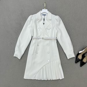 Womandress Casual Fashion Suit Dress Double-breasted Suits Elegant Woman Long Dresses Summer Luxury Dress