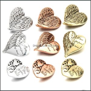 Other Vintage Alloy Heart Snap Button Jewelry Components 18Mm Metal Snaps Buttons Fit Bracelet Bangle Noosa H21 Drop Delivery Finding Dhkro