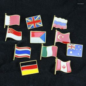Brooches Pins Zinc Alloy Die Casting Metal Cartoon National Flag Brooch Badge Customizable China Canada Oil Drop Marc22