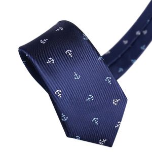Cravatte Designer di marca Cravatta di lusso per uomo Moda formale Matrimonio Cravatte da lavoro Alta qualità 5 CM Anchor Slim Skinny Cravatta Regalo da uomo J230227