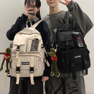 バックパックバッグ多機能ティーンエイジャーラップトップバックパック女性クールキャンバススクールバッグ高品質の学生バックパックボーイガールファッションスクールバッグ230223