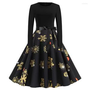 Casual Dresses Christmas Dress Long Sleeves Carnival Ladies Beautiful Skirts Retro Robes Women Elegant DressCasual