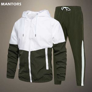 Men's Tracksuits Spring and autumn men's casual suit men's jogging hoodie sportswear jacket pants two-piece hip-hop running sportswear 5XL Z0224
