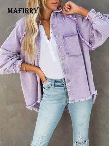 Women's Jackets Women Casual Retro Solid Long Sleeve Jacket Spring Autumn Harajuku Turn Down Collar Button Outerwear Femme Streetwear Loose Coat 230228