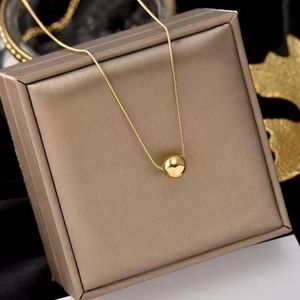 Pendant Necklaces 2023Classic Simple Ball Titanium Steel Short Necklace For Woman Korean Fashion Jewelry Girl's Accessories Clavicle Cha