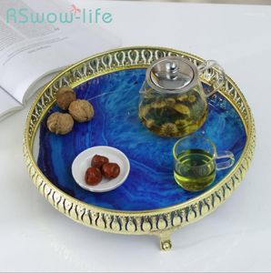 Kitchen Storage & Organization Light Mirror Trays Home Creative El Dinner Plate Fruit Serving Tray Snacks Dessert Tray1