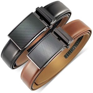 Bälten Mens Läderbälte Automatiska äkta läderbälten Bälte Male Leisure Fashion Ratchet Belts For Men Pants Midjeband Z0228