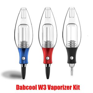 Original DabCool W3 E-cigarettsatser Mini Dab Rig Wax Concentrate Oil Kit VV 400mAh Battery Glass Filter Bubbler Enail Vaporizer 1334T