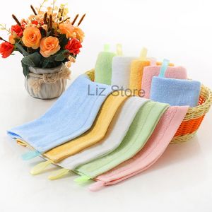 25*25 cm quadratische Wischtuch Handtuch Feste Farbe Kinder Handtuch Bambus Faser Wischhände Handtücher mit Haken absorbierender Gesichtswaschanlagen th0642