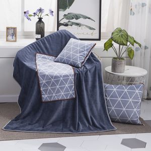 Quality European-Style Flannel Baby Fleece Pillow Blanket Dual-Use Two-in-One Quilt Cushion Airable Cover Car