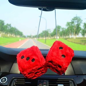 Decorazioni 2PCS Car-Styling Fuzzy Dice Dots Specchietto retrovisore Appendini Decorazione auto Accessori auto Ornamenti interni R230228