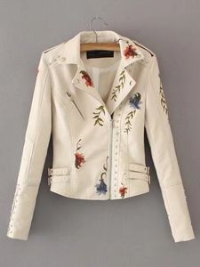 Women's Jackets SHENGPALAE PU Leather Embroidered Rivet Coat Moto Biker Streetwear Zipper Overcoat 2023 Spring Clothes FR250 230228