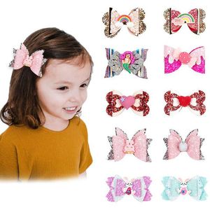 Shiny Sequin Cartoon Ribbon Bows Knot Clips Fashion Applique Headband Bows For Kids Girls Hair Accessories 1771