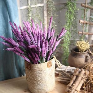 Decorative Flowers 1 Bunch Artificial Lavender Plastic Fake Plant Wedding Bridal Bouquet Indoor Outdoor Home Garden Decoration Christmas