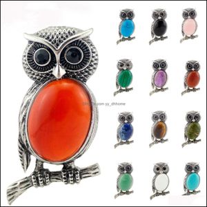 Pendant Necklaces Owl Necklace Healing Crystal Stones For Women Men Gemstone Jewelry Reiki Spiritual Energy Lucky Drop Delivery Penda Dhowm