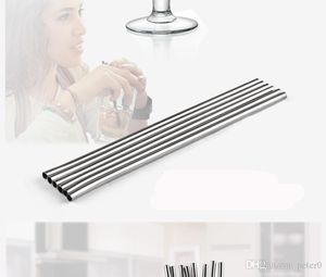 Durable Stainless Steel textile Straight Drinking Straw Straws Metal Bar Family kitchen