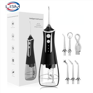 Outras higiene oral portátil portátil Irrigador oral Ferramentas de água de água dentária Pick Limpando dentes 300ml 5 bocais Floss 230227