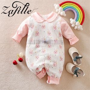 ジャンプスーツZafilleピンクのウサギロンパーガールズキュートキュート漫画幼児幼児服甘い幼児の女の子の睡眠230228のための子供のためのベビージャンプスーツ