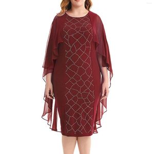 Casual Kleider Jade Kleid Frauen 2023 Dame Elegante Stricken Spitze Cape Mode Druck Sexy Kurze Formale Für