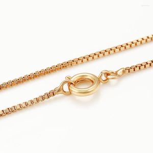 Kedjor XP -smycken -(50 cm 1 mm) Guldfärg Tiny Box Chain Halsband för män Kvinnor Fashion Nickel gratis