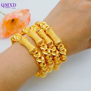 Bangle Luxury Ethiopian Gold Color Bangles For African Women Indian Middle Eastern Dubai Jewelry Bracelets Brazilian Bangles 230228