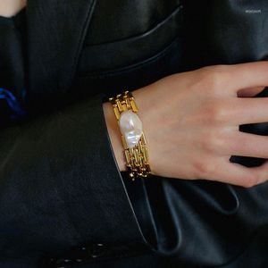 Bracelets de charme Brass retro verdadeiro barroco pérola relógio Brincos de jóias femininas Punk Party T Show vestido de pista coreana Japão estilo Japão