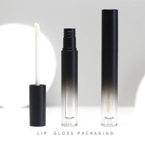 Lagringsflaskor grossist 5 ml läppglasyrbehållare tom rörcirkulär gradient glans oljeflaska makeup Förpackningsmaterial