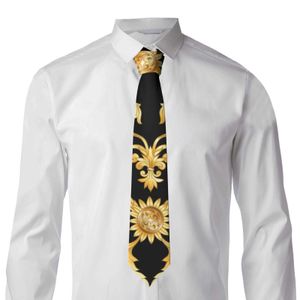 Cravatte WHEREISART Motivo barocco dorato Novità Cravatte Moda uomo Cravatta nera Cravatta color verde per uomo Paisley Floral Bowtie J230227